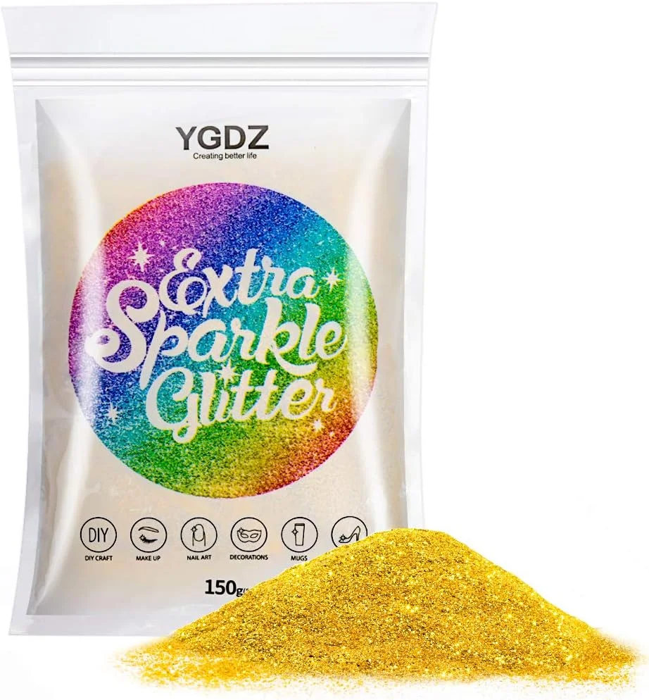 اکلیل طلایی YGDZ، اکلیل، اکلیل کریسمس 150 گرم / 5.29 اونس، اکلیل بسیار ریز برای صنایع دستی، اکلیل صنایع دستی برای رزین، لیوان، بدن، دکور کریسمس جشنواره