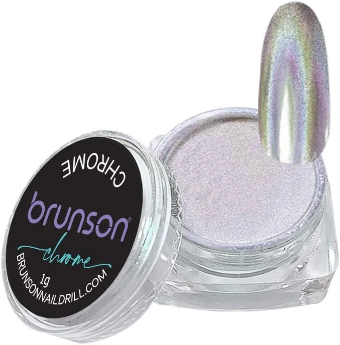 پودر ناخن کروم برونسون، پودر ناخن آینه ای با لاتکس مایع، پودر ناخن متالیک با جلوه آینه ای هولوگرافیک، تزئین ناخن و پودر رنگدانه مانیکور H-8025