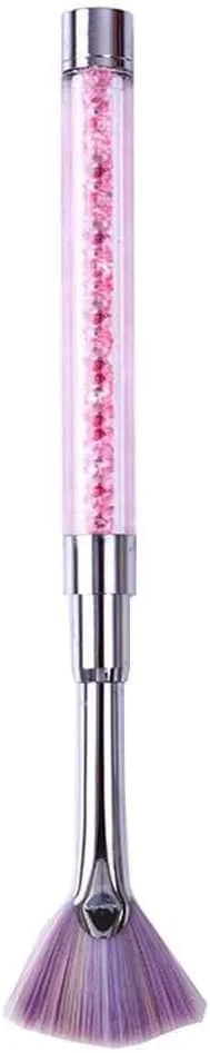 قلم طراحی ناخن طرح بادبزنی دسته دار، مناسب برای طراحی پودر اکلیل و سایه روشن و ابزار مانیکور