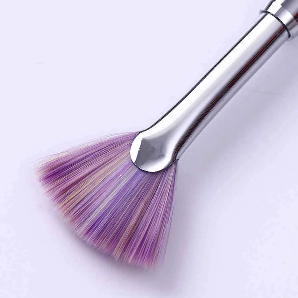 قلم طراحی ناخن طرح بادبزنی دسته دار، مناسب برای طراحی پودر اکلیل و سایه روشن و ابزار مانیکور