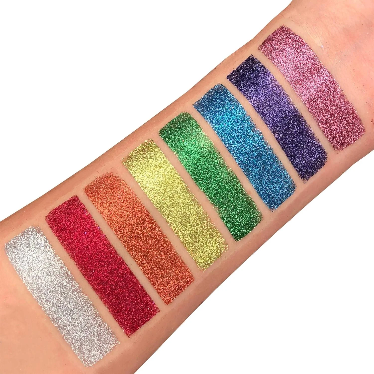 اکلیل فوق العاده ریز کلاسیک مون گلیتر - مجموعه 8 رنگ + ژل تثبیت کننده - آرایش فستیوالی برای صورت، بدن، ناخن، مو، لب - 5 گرم