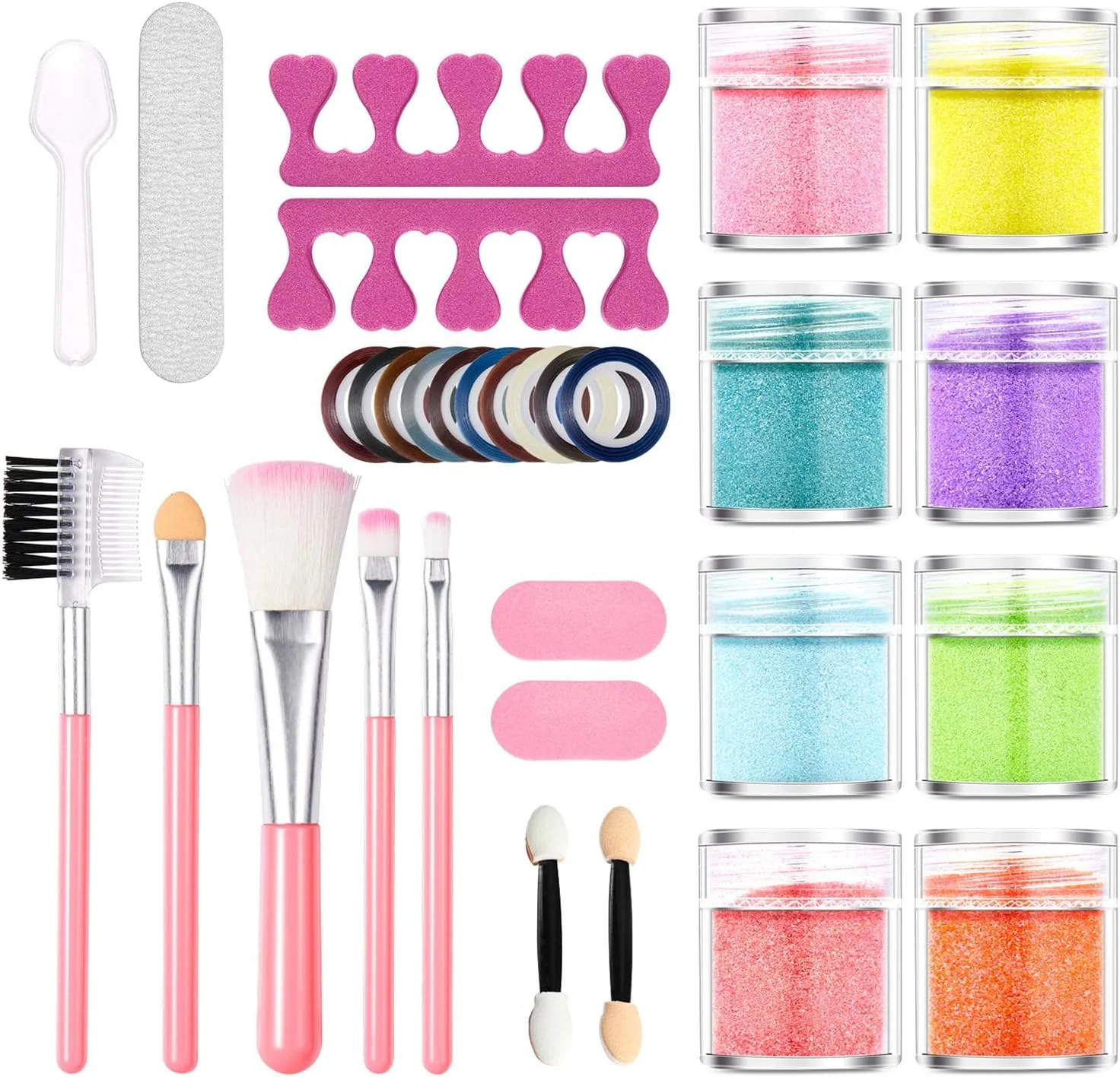 ست اکلیل های طراحی ناخن، ست برس ها، لوازم مانیکور و تزئینات