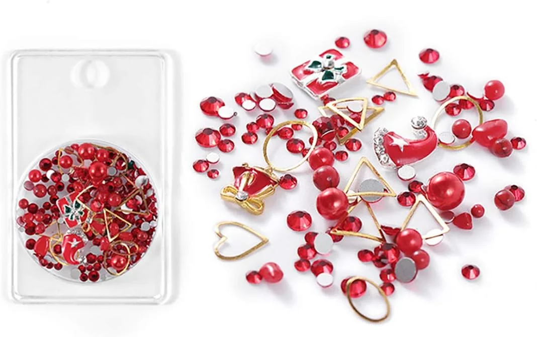 تزئینات ناخن کریسمس Honey Joy، بسته 1 عددی، طرح های سه بعدی فلزی، اکلیل، نگین، طرح های بابانوئل، گوزن شمالی، آدم برفی، لوازم جواهرات ناخن، HJ-ND104 (HJ-ND104-No.1)