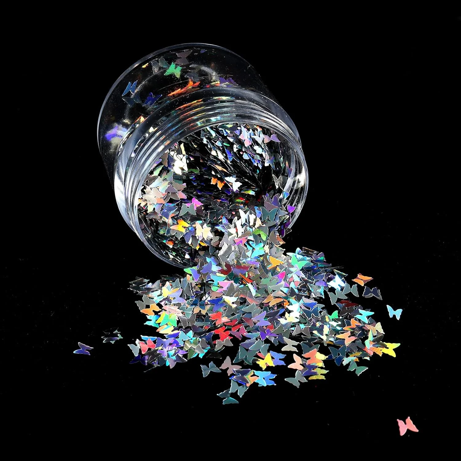 پولک ناخن طرح پروانه لیزری درخشان Laza، بسته بزرگ و مقرون به صرفه