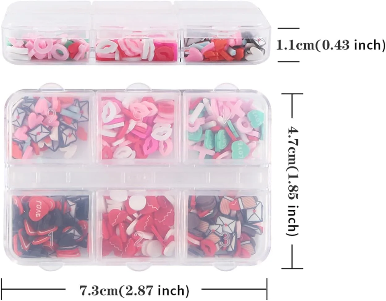 تزئین ناخن طرح ولنتاین با 6 طرح مختلف، اکلیل و پولک، طرح های سه بعدی نامه عاشقانه، لب، قلب، لوازم طراحی ناخن، تزئینات ناخن و لوازم جانبی تزئین موبایل