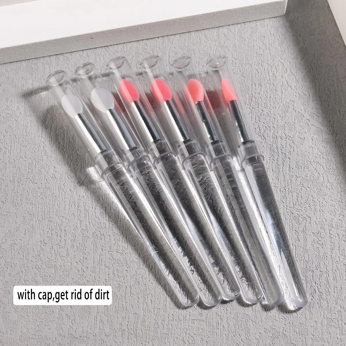 ست 6 عددی برس های کروم ناخن، برس های طراحی ناخن با سر سیلیکونی به همراه درپوش، برس قلم مو رنگدانه پودر اکلیل ناخن قابل استفاده مجدد، ابزار طراحی ناخن، چوب آرایشی سایه چشم لب