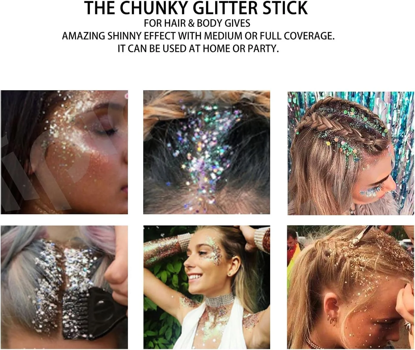 بسته 2 عددی چسب اکلیلی بدن، ژل اکلیلی هولوگرافیک بدن، سایه چشم آرایشی درخشان، ماندگاری طولانی، ژل اکلیلی برای مو، بدن، صورت، ناخن، آرایش جشنواره موسیقی (صورتی، بنفش)