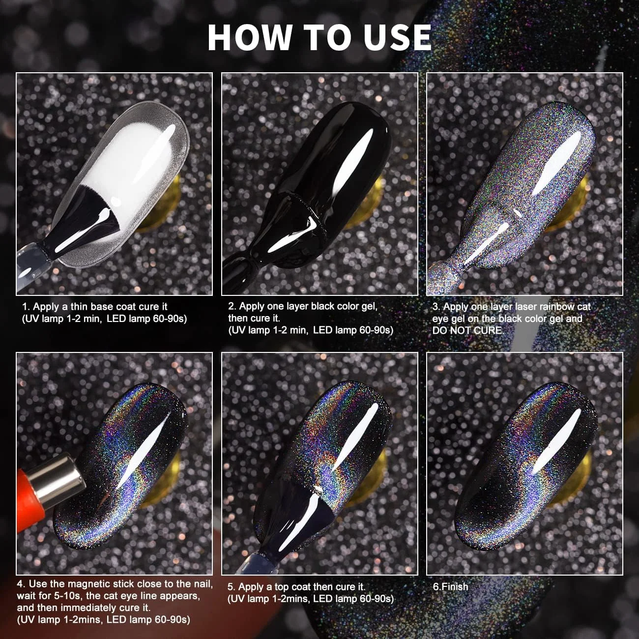 لاک ژل مغناطیسی چشم گربه ای RARJSM - اکلیلی هولوگرافیک بنفش یاسی کهکشانی - خیساندن UV LED برای هنر طراحی ناخن، طرح های سالن و استفاده در خانه - 7.5ML/0.26fl oz