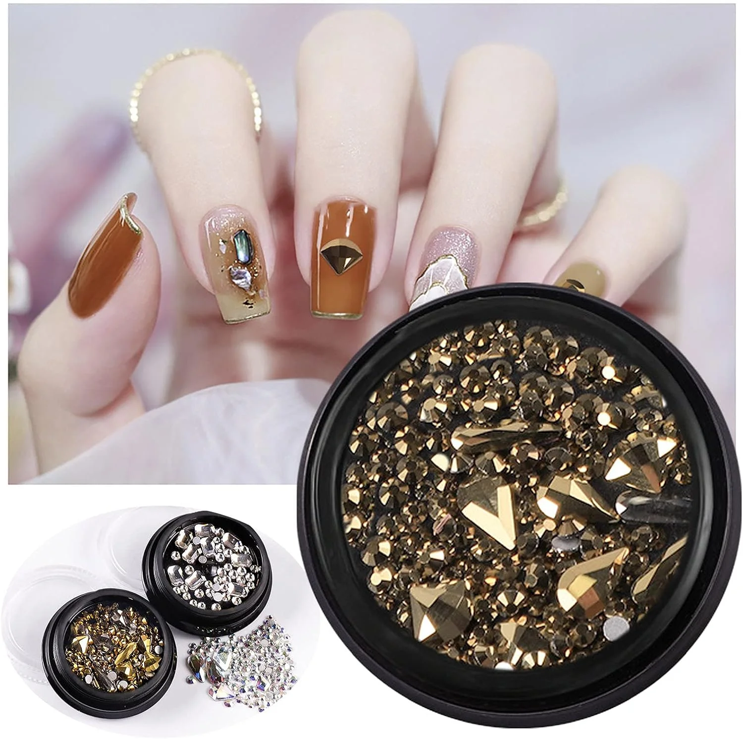 نگین های تزئینی ناخن کریستالی سه بعدی الماسی اکلیلی برای طراحی ناخن