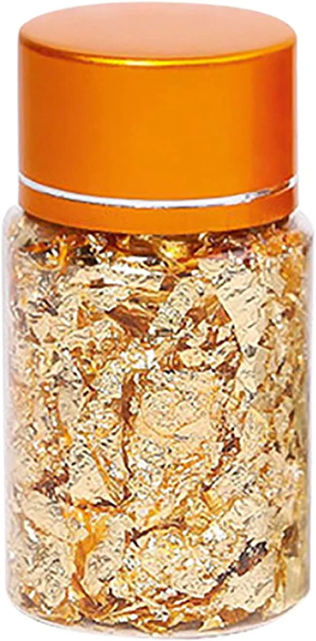 پولک ناخن ورقه ای، اکلیل پولک ناخن طلایی نقره ای، ورقه های فلزی ناخن اکلیلی برای تزئین ناخن (طلایی)