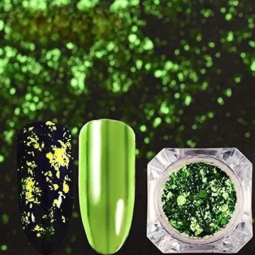 لوازم آرایشی و بهداشتی 3 عدد پولک ناخن آینه‌ای جادویی رنگین کمانی، تزئینات نامنظم ناخن (CB01)، لوازم جانبی طراحی ناخن (رنگ: CB04)