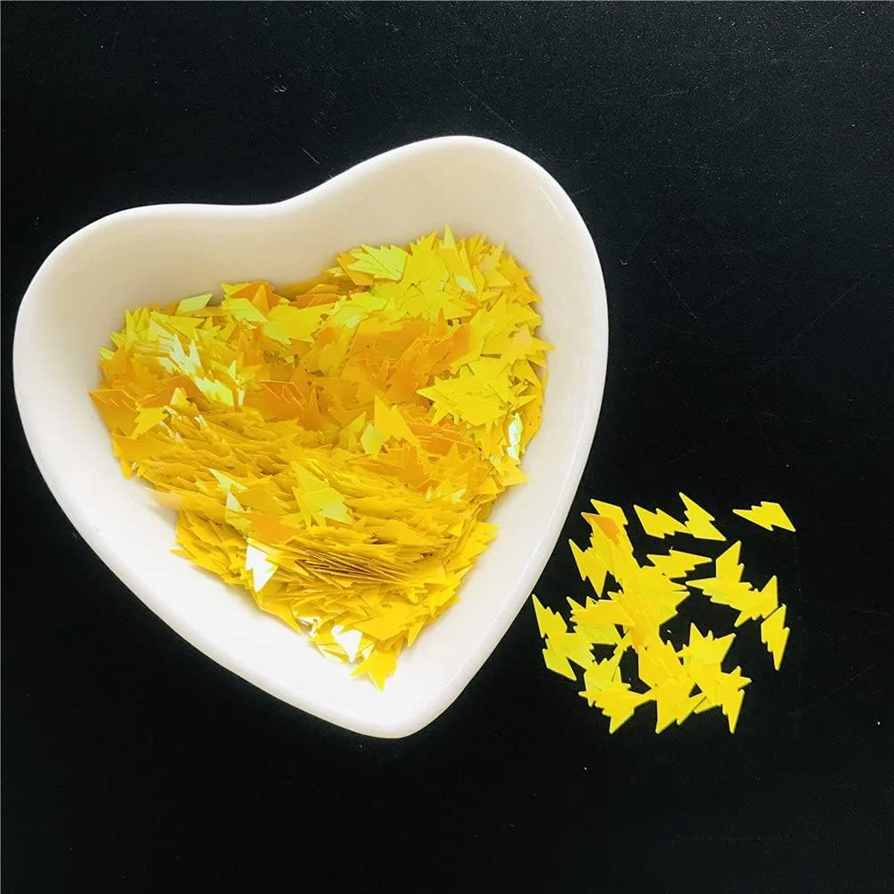 اکلیل پولکی هولوگرافیک طرح رعد و برق برای ساخت زیورآلات رزینی، هنر، صنایع دستی، آرایش ناخن، لوازم تزئینی - بسته 10 گرمی