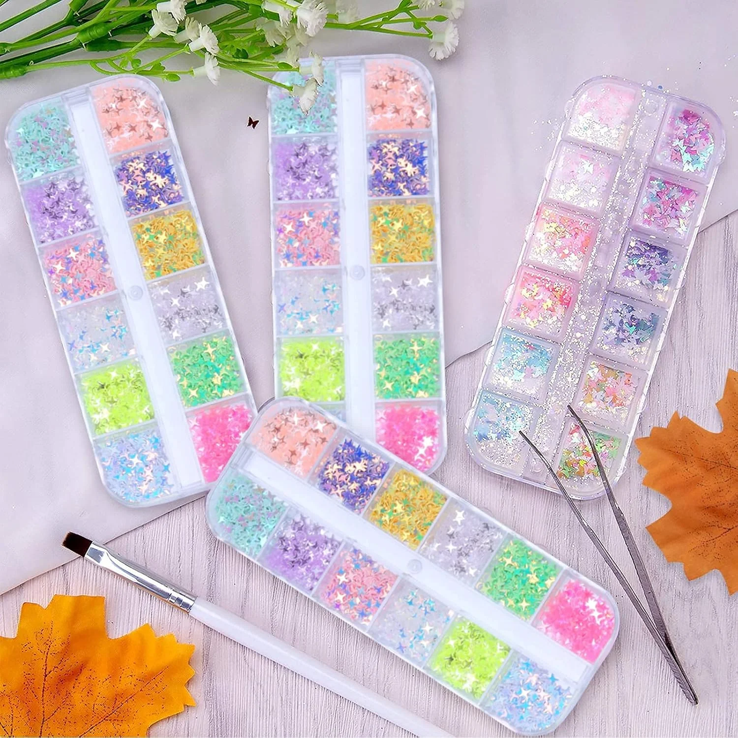 پولک ناخن، پولک اکلیلی 12 رنگ برای کاردستی DIY یا تزئینات نقاشی