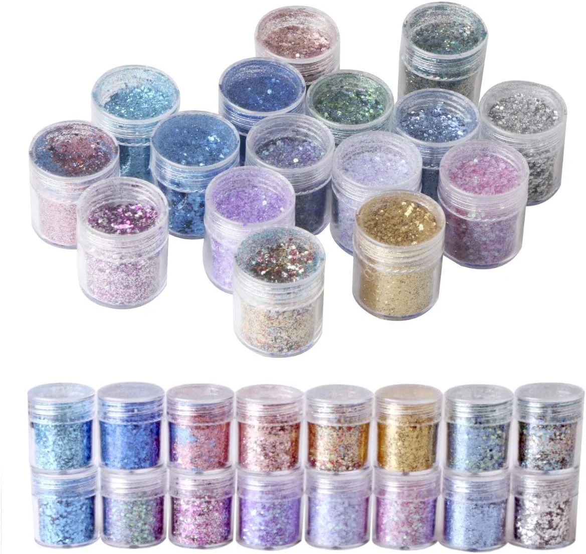 اکلیل بدن 16 رنگ، اکلیل درشت برای آرایش صورت، بدن، مو، طراحی ناخن، اکلیل رنگی ترکیبی