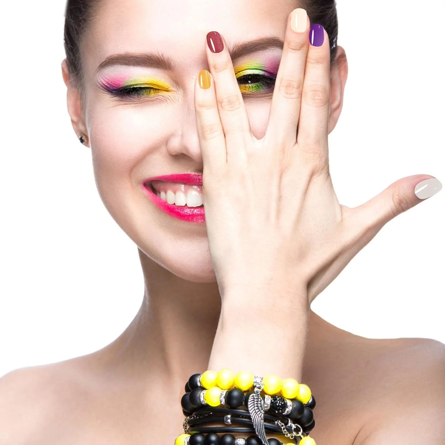 پودر اکریلیک ناخن 6 عددی - ست پودر دیپینگ ناخن، مجموعه دخترانه شبانه، پودر دیپینگ رنگ های صورتی خاکستری آبی اکلیلی برای مانیکور ناخن سالنی DIY (A)