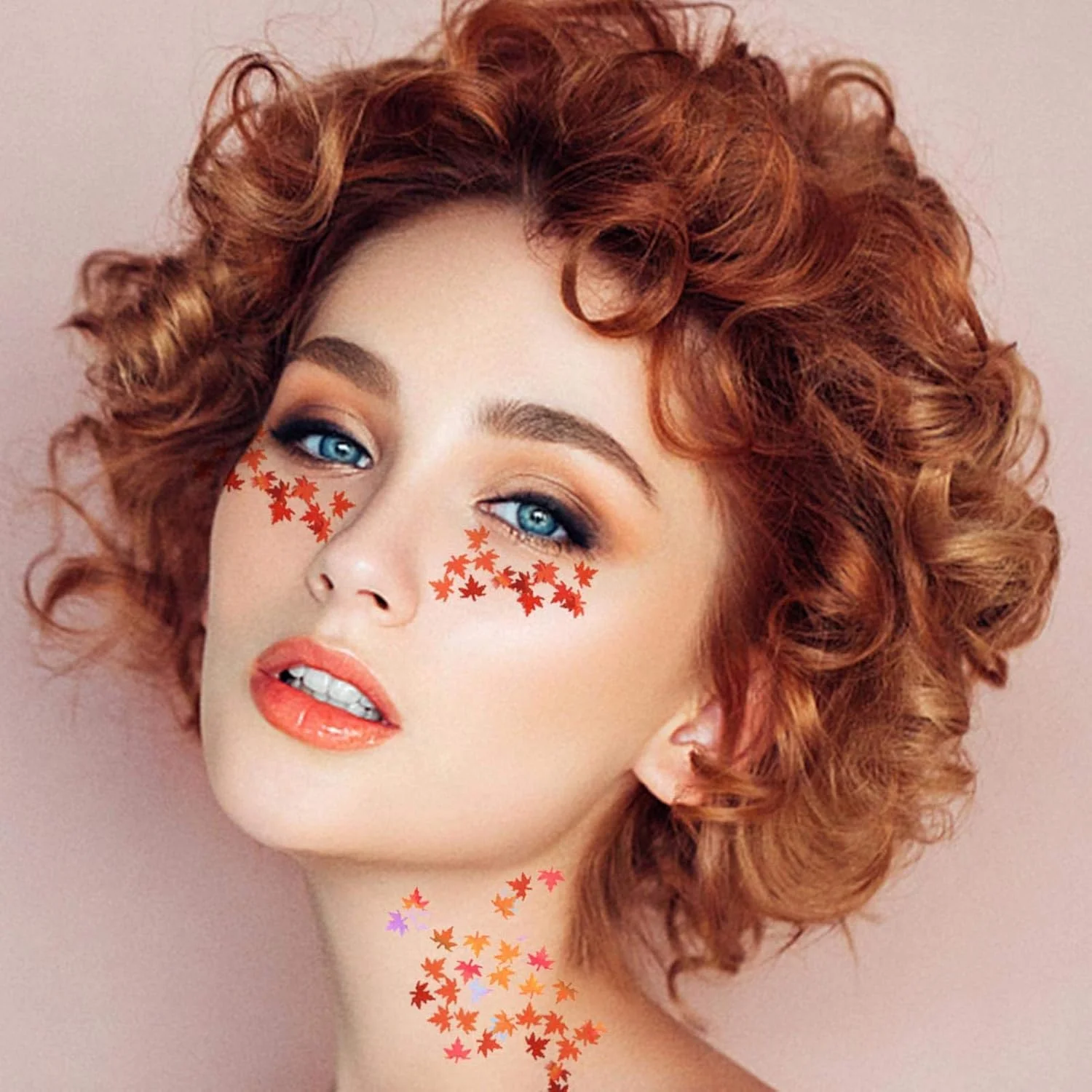 پولک ناخن برگ پاییزی در ۱۲ رنگ، پولک های ناخن برگ افرا، برچسب آرایشی بادوام و ایمن