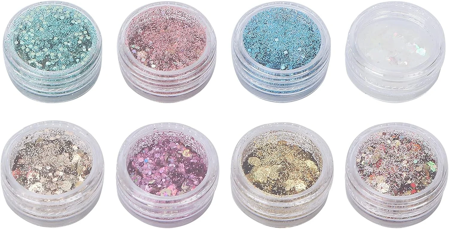 ZAied 8 جعبه/ست پولک طراحی ناخن، اکلیل ناخن کاردستی DIY، لوازم جانبی تزئین ناخن، تزئینات مصنوعی در اشکال مختلف