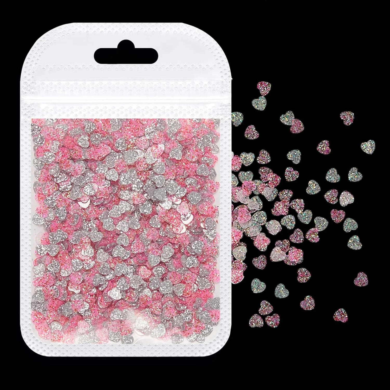 یک بسته تزئین ناخن پولکی، جلوه بصری براق، درخشان، پولک های اکلیلی ناخن بازتابنده نور، ظریف