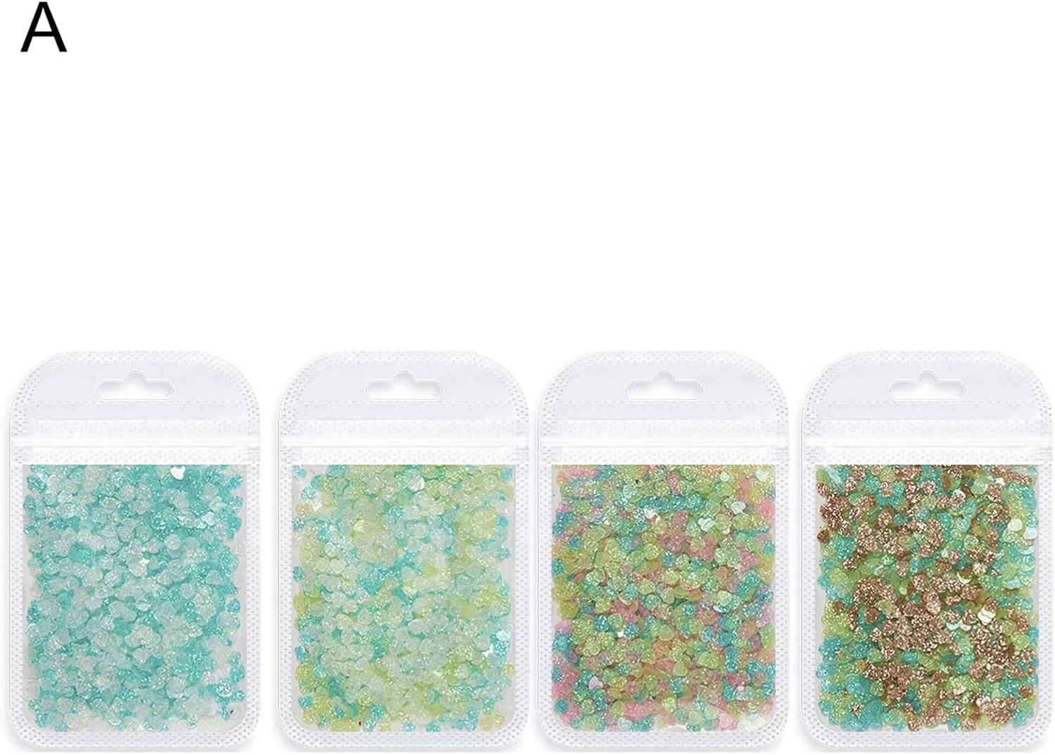 یک بسته پولک ناخن تزئینی، با جلوه بصری براق، درخشان، بازتابنده نور، پولک های ظریف