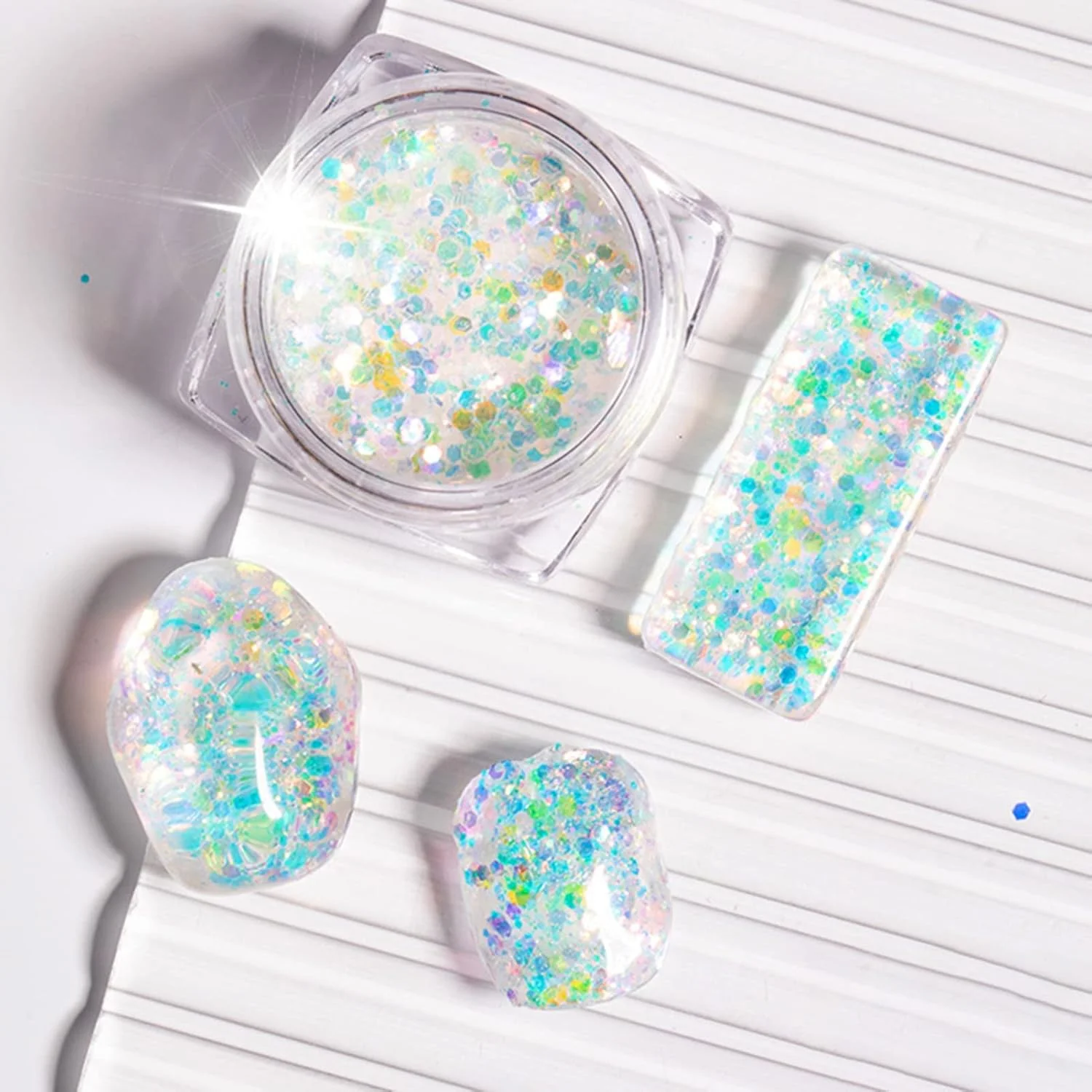 اکلیل ناخن لوکس، پولک های رنگی مخلوط، مقدار کافی برای بانوان