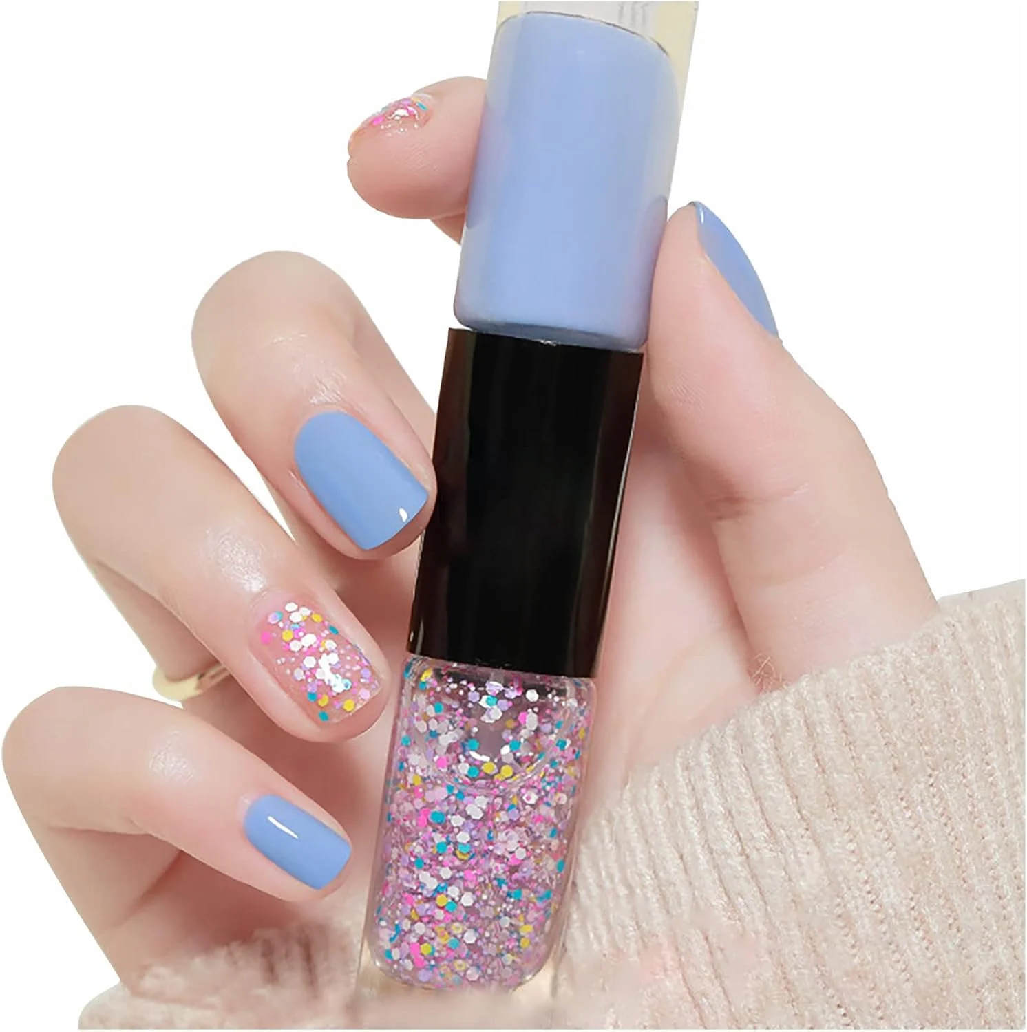 ست لاک ناخن، لاک ناخن اکلیلی، لاک ناخن دو سر با دو رنگ، لاک ناخن سازگار با محیط زیست، لایه برداری آسان و لاک ناخن خشک شونده سریع، لاک ناخن اکلیلی 12 میلی لیتر (S، 10 * 2 * 2 سانتی متر)