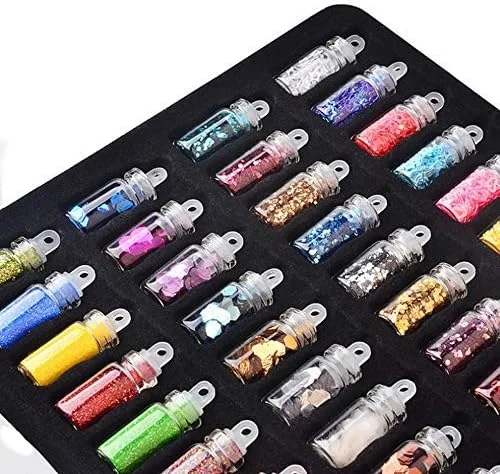 اکلیل های درشت هولوگرافیک 48 رنگ، پولک اکلیلی برای آرایش جشن، چشم ها، مو، بدن، ناخن، صنایع دستی