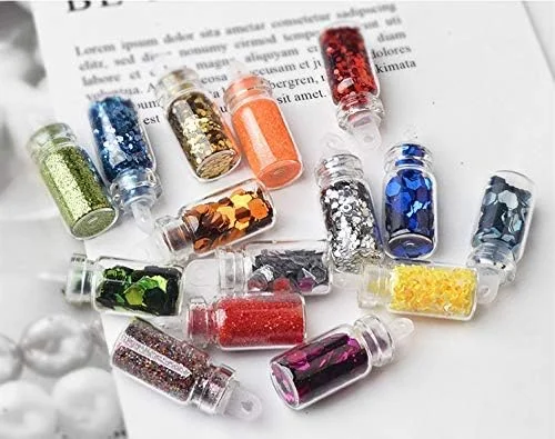 اکلیل های درشت هولوگرافیک 48 رنگ، پولک اکلیلی برای آرایش جشن، چشم ها، مو، بدن، ناخن، صنایع دستی