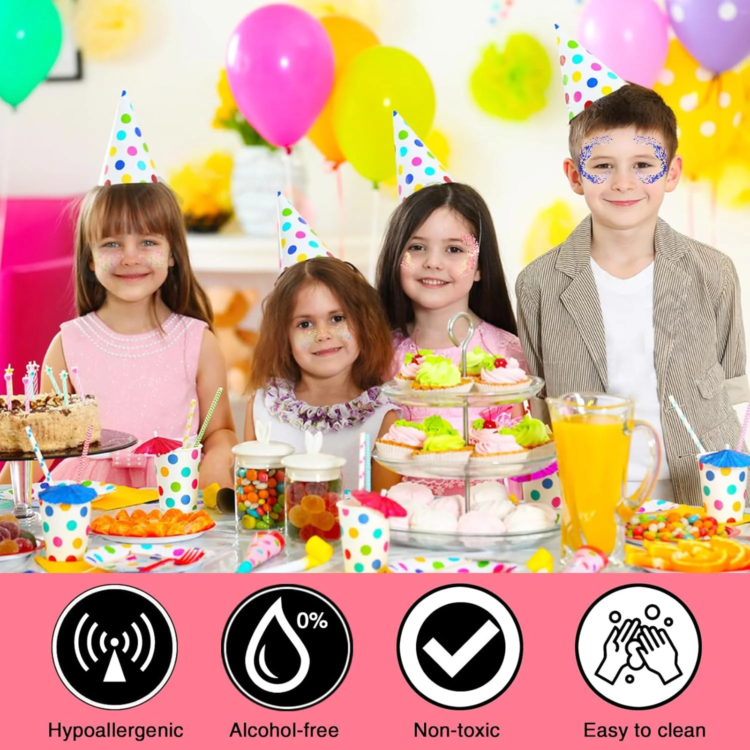 استیک اکلیل صورتی برای صورت و بدن - لب، چشم، ناخن