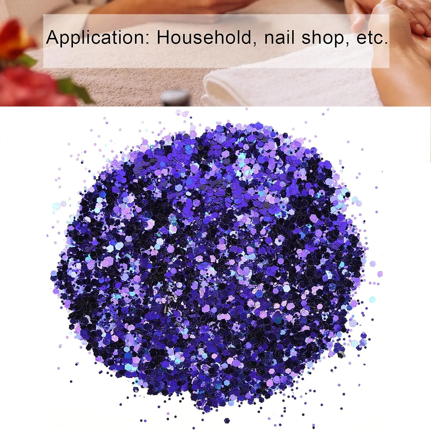 ست پالت پودر ناخن متالیک، 4 رنگ با اپلیکاتور، SM-C01، رزگلد نقره ای طلایی