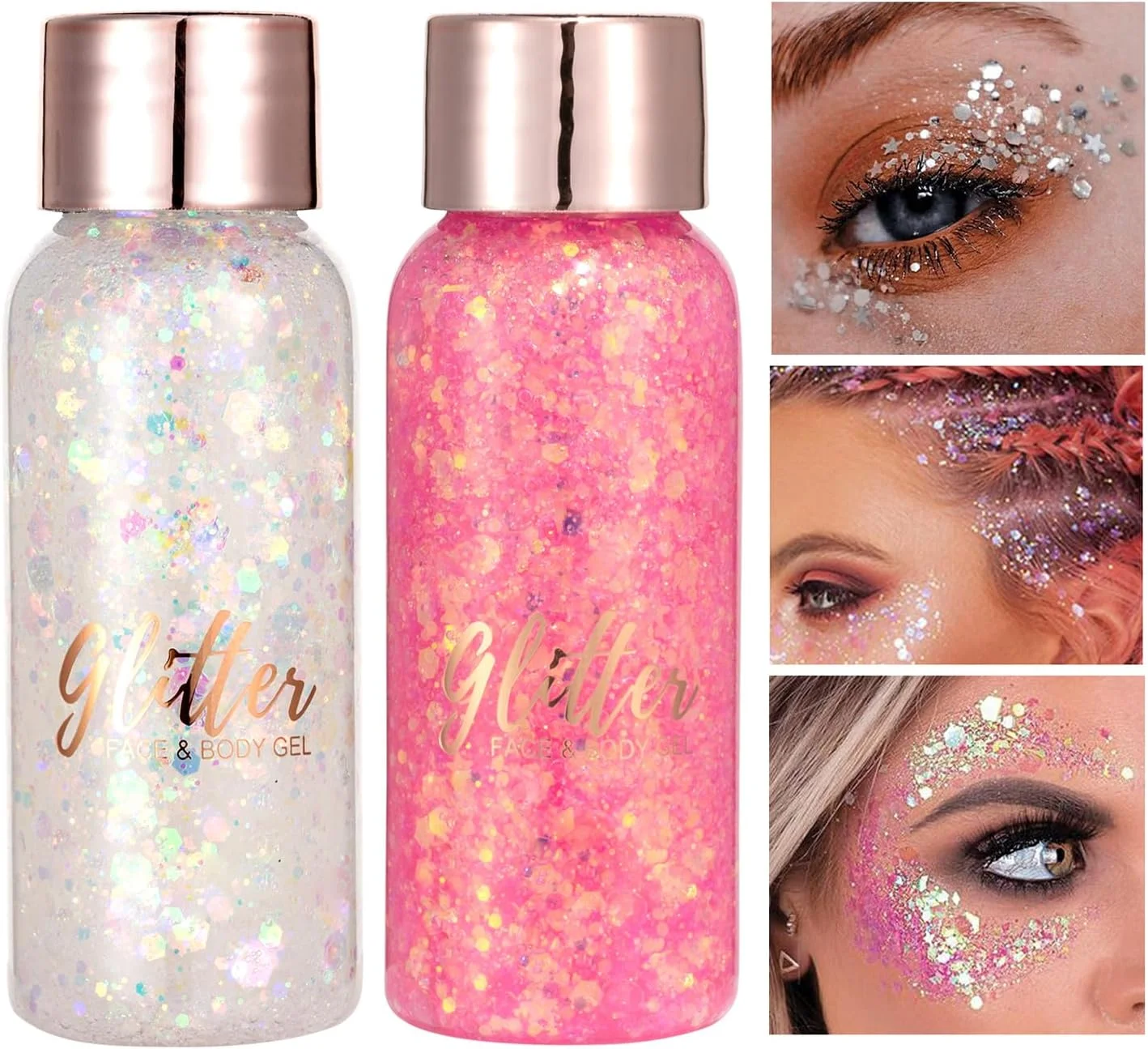 سایه چشم مایع اکلیلی پری دریایی GL-Turelifes، ژل اکلیلی بدن، لوازم آرایشی اکلیلی جشنواره، آرایش صورت، مو، ناخن، ماندگاری طولانی، درخشان 30 گرم (#104 صورتی تیره)