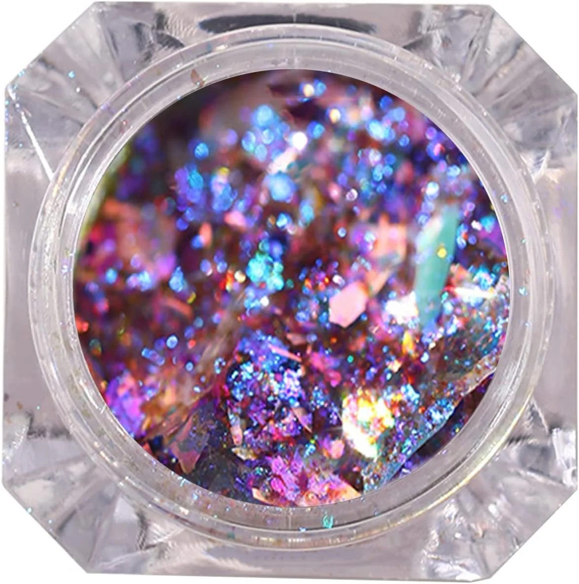 یک جعبه تزئین ناخن با جلوه درخشان و اشکال مختلف، پولک های اکلیلی DIY برای طراحی ناخن، مناسب مهمانی، مدل 11