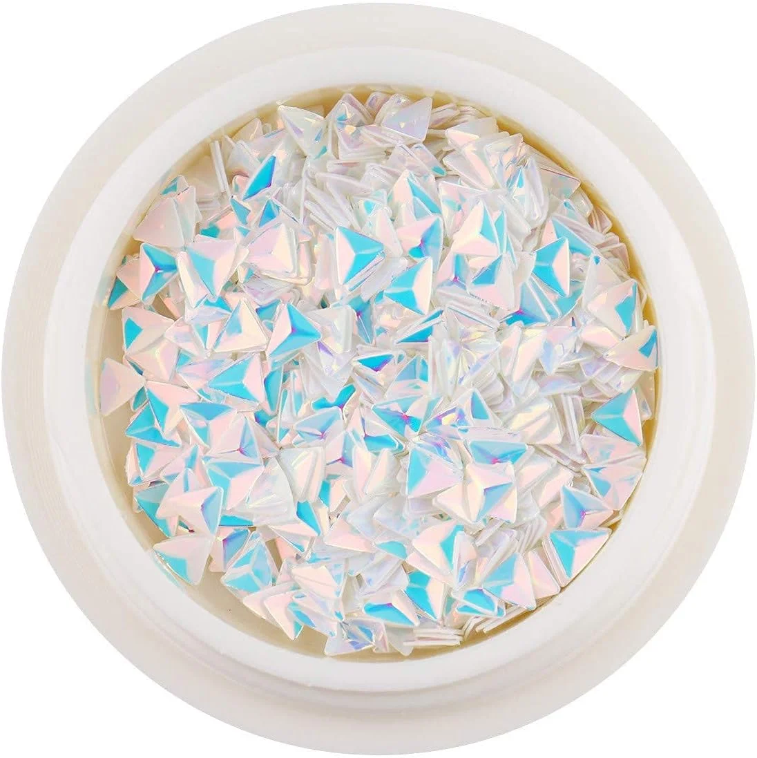 پولک ناخن، 6 جعبه پولک های براق رنگارنگ طراحی مثلثی برای طراحی ناخن و مانیکور