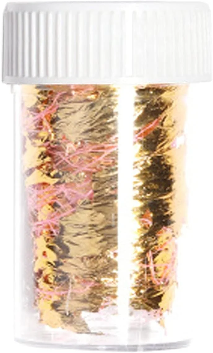 برچسب فویل ناخن پولک ناخن طلایی نقره ای، پولک های ناخن فلزی، چیپس طراحی ناخن، پولک های براق ناخن طلایی نقره ای برای تزئین ناخن (I)