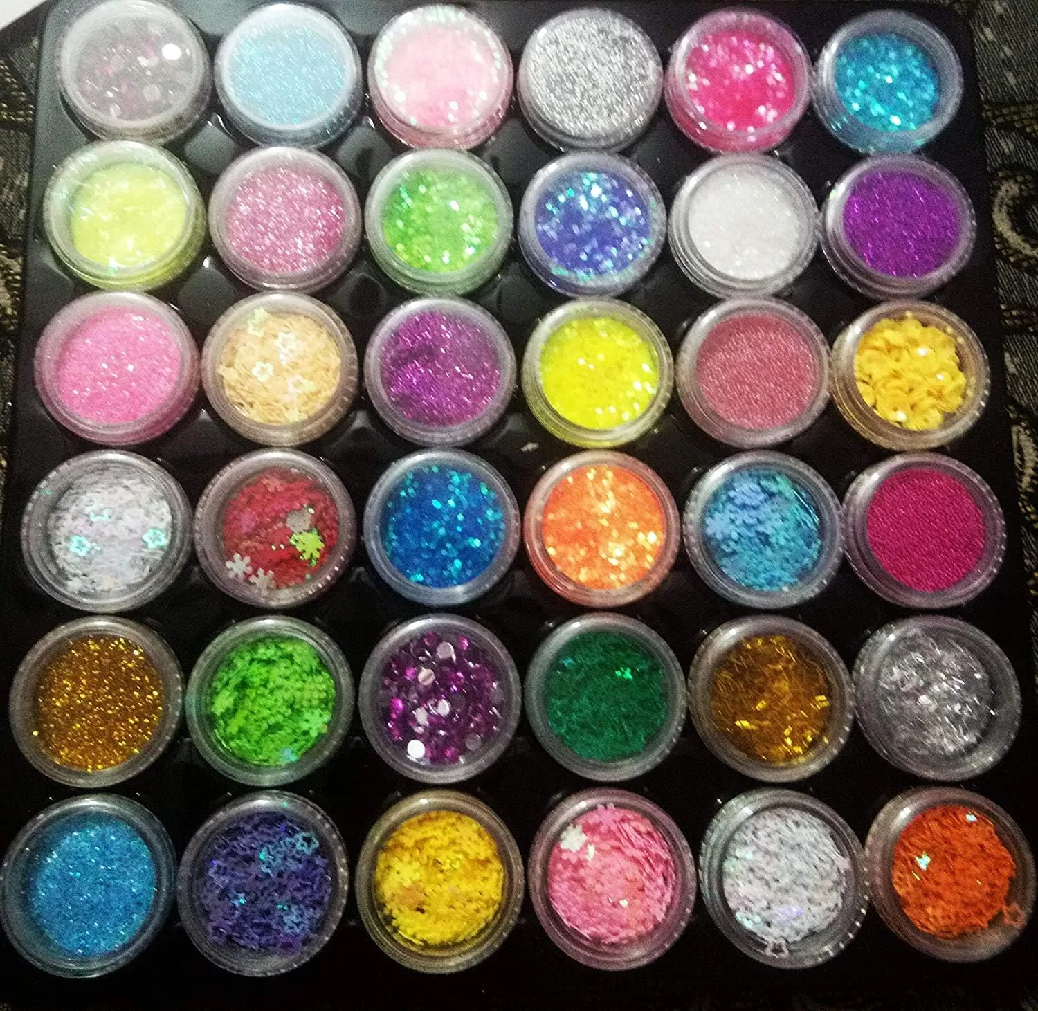 نگین ناخن فلزی لیزری سه بعدی با 36 طرح مختلف، اکلیل ناخن، تزئینات طراحی ناخن، پولک های رنگی هولوگرافیک (طرح قلب)