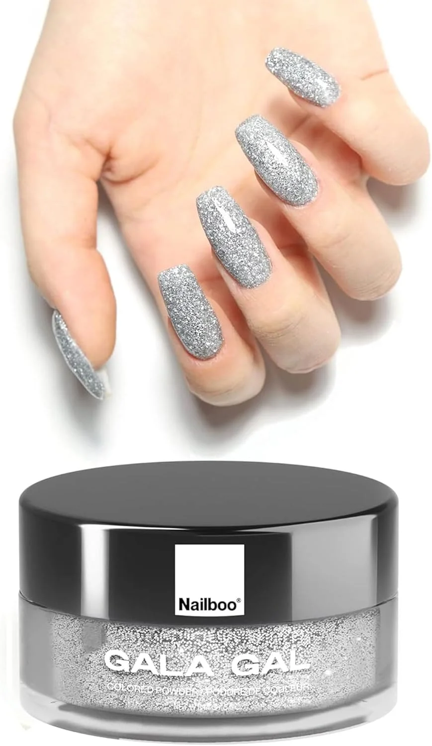 پودر دیپ ناخن برای ناخن، رنگ جشن – پودر دیپ ناخن اکلیلی نقره ای، ساخته شده با فرمول بسیار ریز و رنگدانه ای، بدون نیاز به نور UV، ناخن های DIY در خانه برای مبتدیان یا حرفه ای ها، 14 گرم