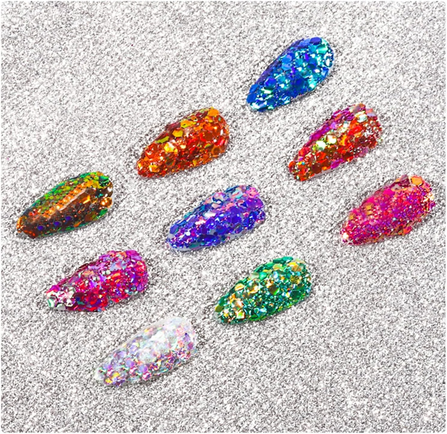 پولک های اکلیلی ناخن سه بعدی Irovami، پولک های اکلیلی ناخن، برچسب های اکلیلی براق ناخن اکریلیک برای تزئین هنر ناخن، لوازم جانبی زیبایی ناخن