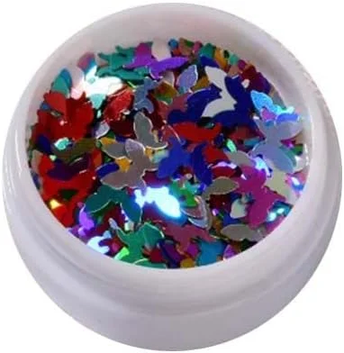 پولک های براق ناخن طرح مربع/مستطیل/نواری، برچسب های پولکی ناخن، تزیینات فوق العاده نازک ناخن برای طراحی ناخن آکریلیک (پروانه لیزری)