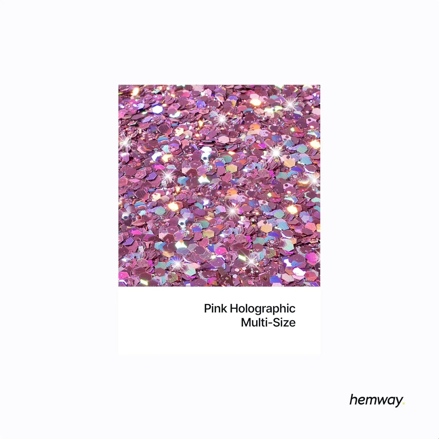 پولک اکلیلی هموی در اندازه های مختلف، صورتی هولوگرافیک فوق العاده درخشان برای ناخن، صورت، جشنواره، کریسمس، آرایش هالووین، درشت و ریز، 100 گرم
