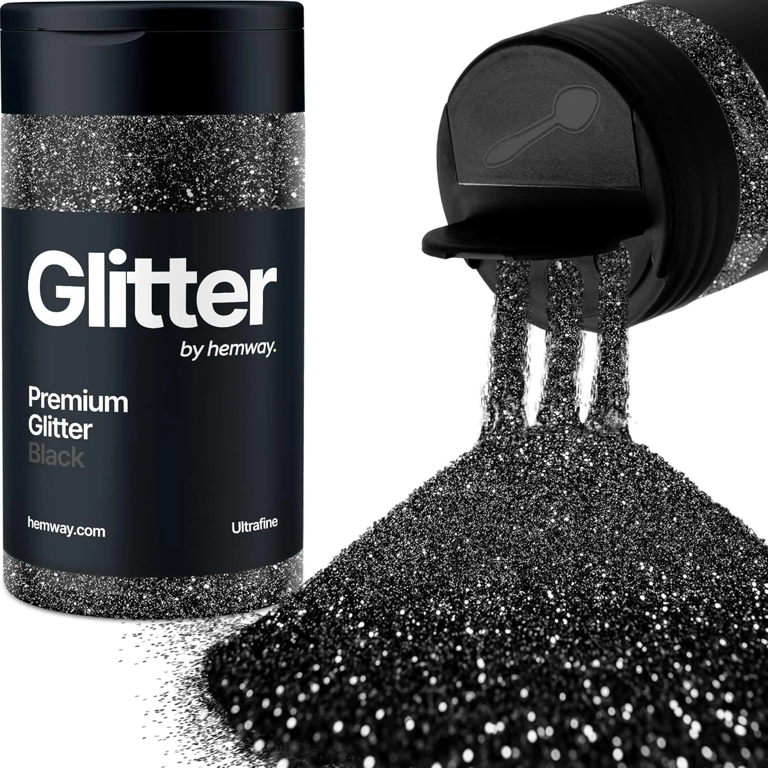 اکلیل پودری مشکی مناسب صورت، طراحی ناخن، لیوان، لوازم مهمانی کریسمس، رزین بسیار ظریف آرایشی 130 گرم