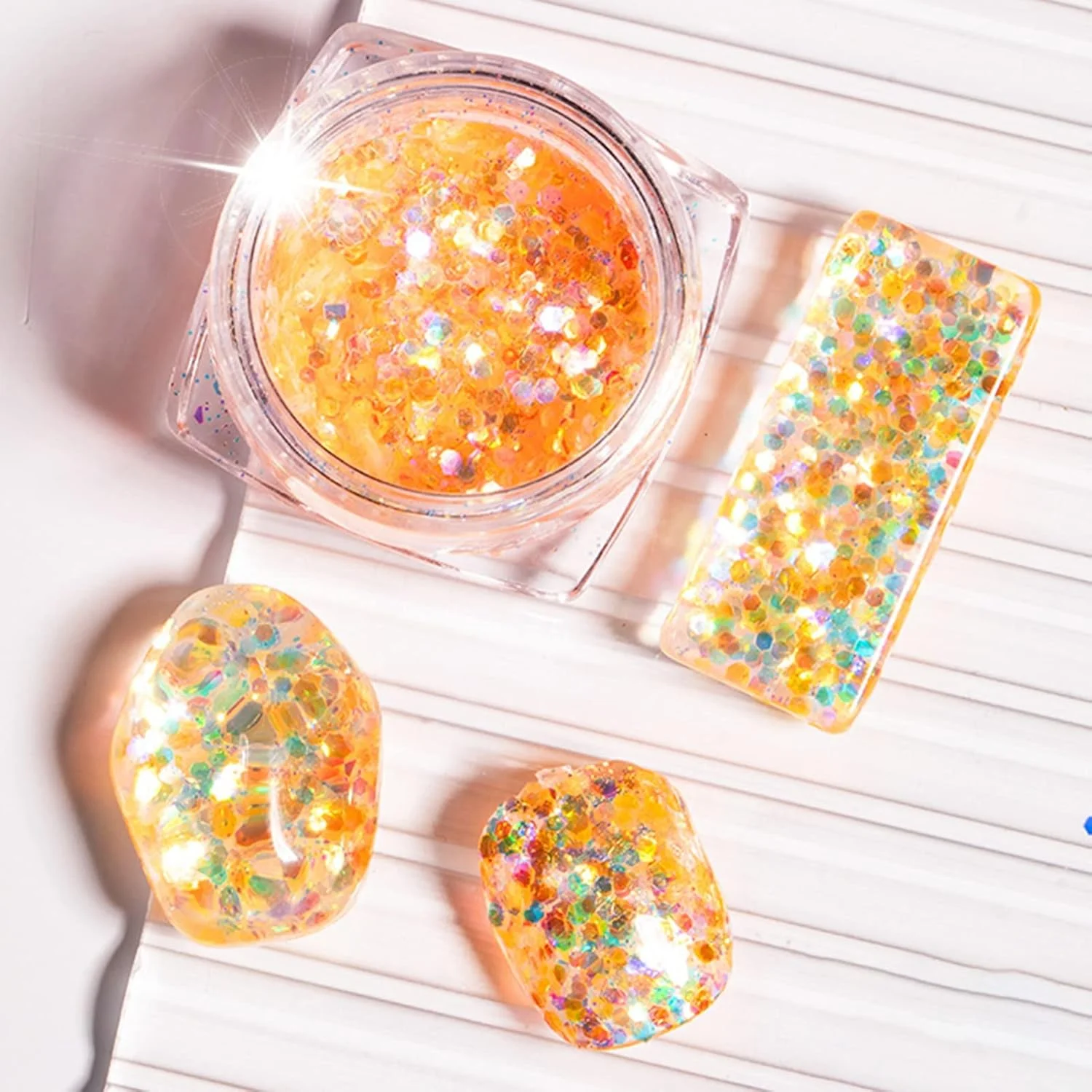 اکلیل ناخن لوکس، پولک های رنگی مخلوط، مقدار کافی برای بانوان