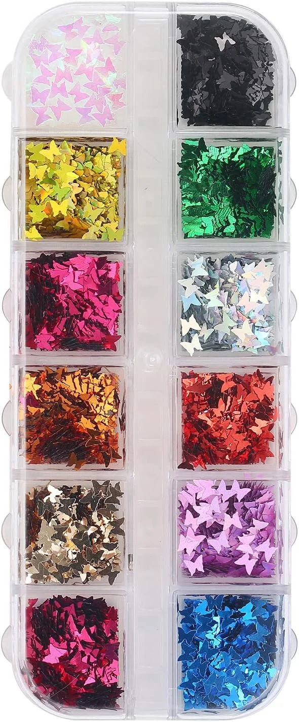 نگین و پولک ناخن در 12 طرح مختلف، اکلیلی، براق و هولوگرافیک، مناسب طراحی و دیزاین ناخن