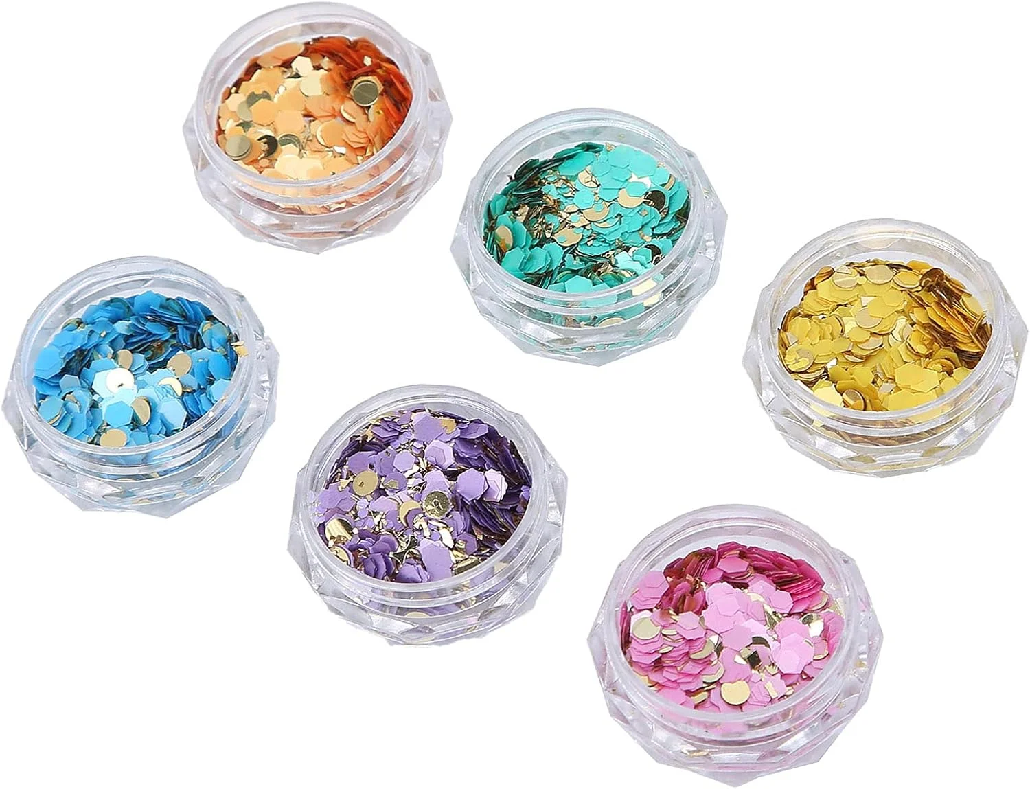 پولک اکلیلی ناخن، کنفتی سبک وزن هنر ناخن برای استفاده خانگی، تزئین ناخن، عینک، صورت و آرایش چشم