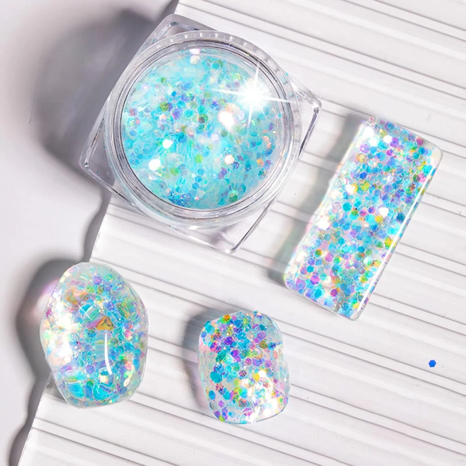 اکلیل ناخن لوکس، پولک های رنگی مخلوط، مقدار کافی برای بانوان