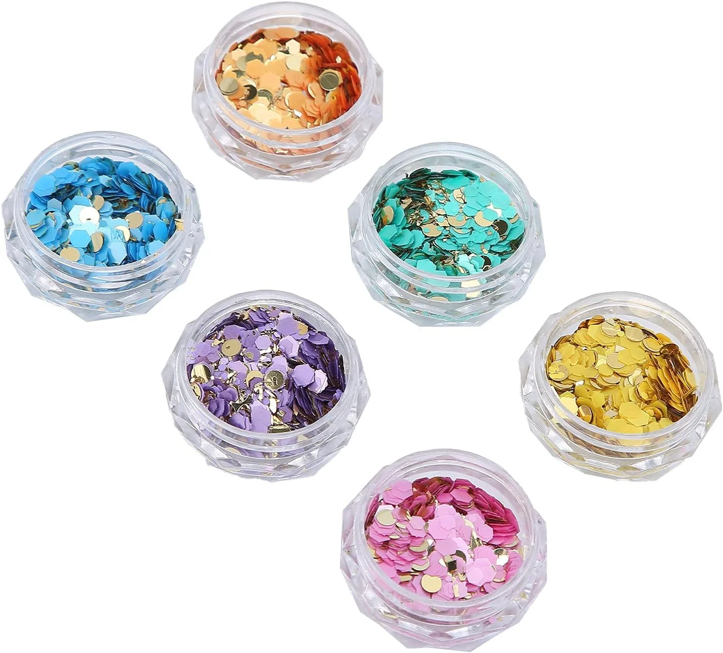 پولک اکلیلی ناخن، کنفتی سبک وزن هنر ناخن برای استفاده خانگی، تزئین ناخن، عینک، صورت و آرایش چشم