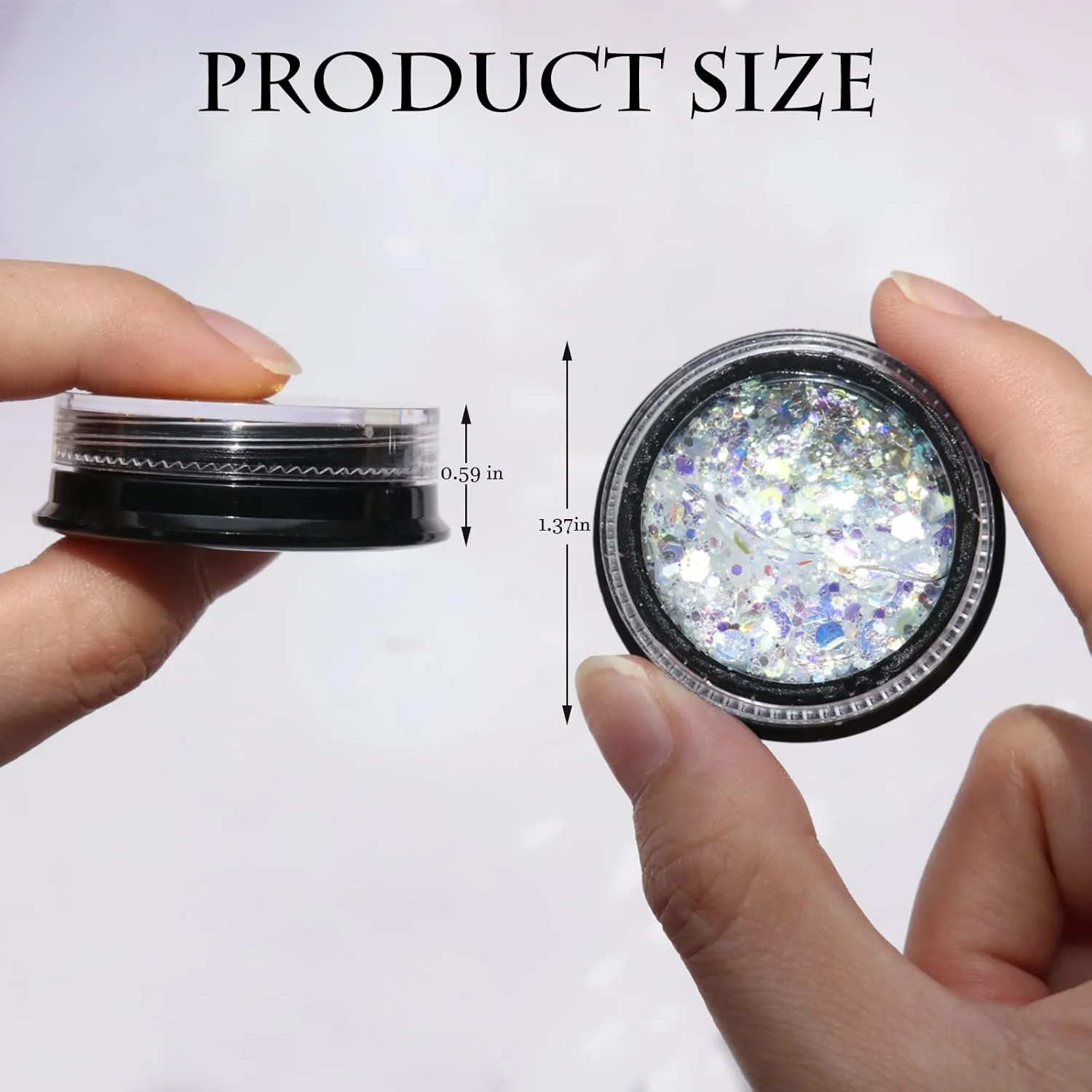 مجموعه 6 رنگ اکلیل مایع هولوگرافیک برای آرایش صورت، مو، ناخن، تزئینات و کاردستی، طراحی ناخن و مهمانی