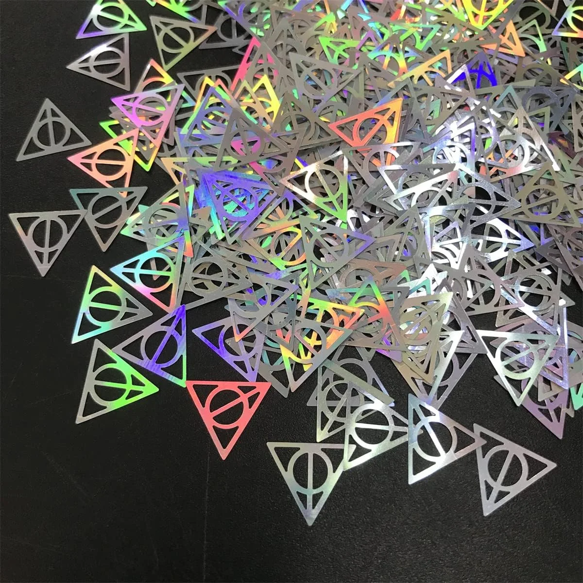 10 گرم در بسته - پولک های اکلیلی مثلثی شکل توخالی برای آرایش صورت و بدن، هنر ناخن و تزئینات هنری جشنواره و مهمانی (نقره ای)