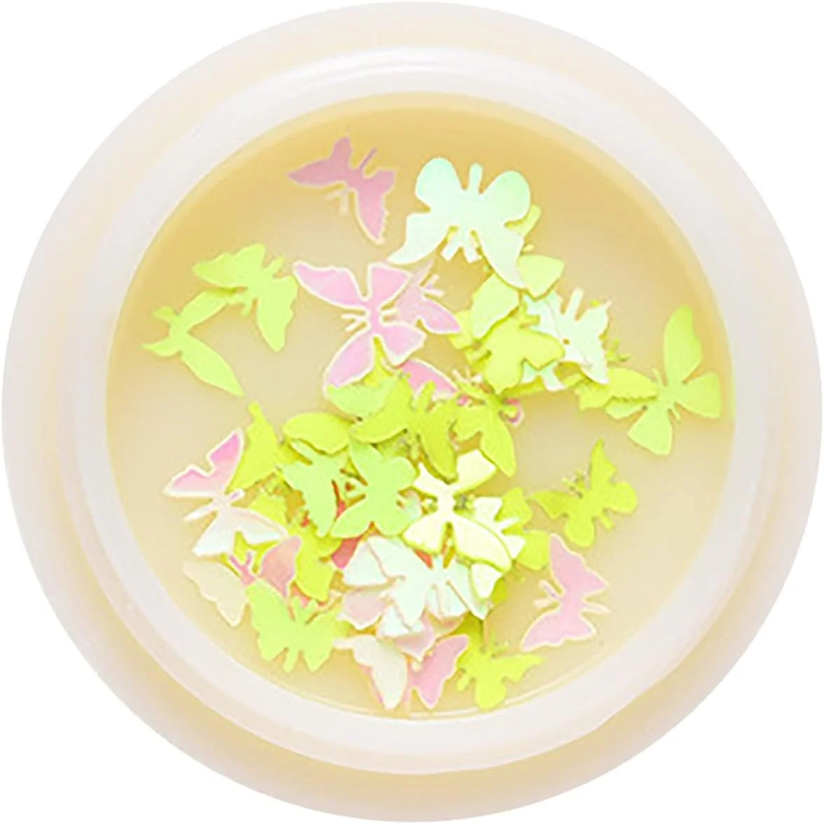 پولک های پروانه ای اکلیلی طراحی ناخن - پولک های اکریلیک پروانه ای درخشان در تاریکی، اکلیل هولوگرافیک درخشان ناخن برای تزئین طراحی ناخن (طلایی)