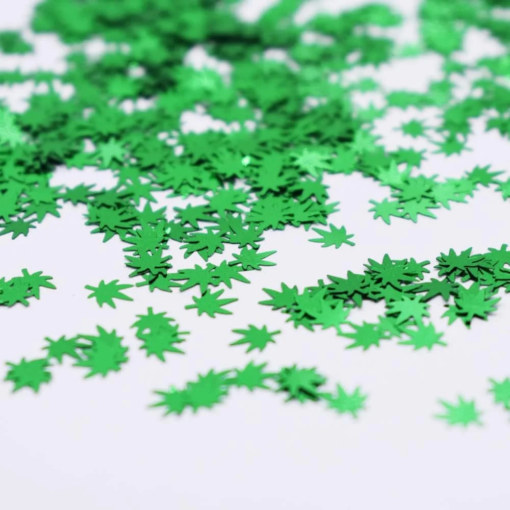 PrettyG بسته 10 گرمی - پولک های اکلیلی طرح برگ برای آرایش صورت، بدن، ناخن، هنر و تزئینات جشن و مهمانی