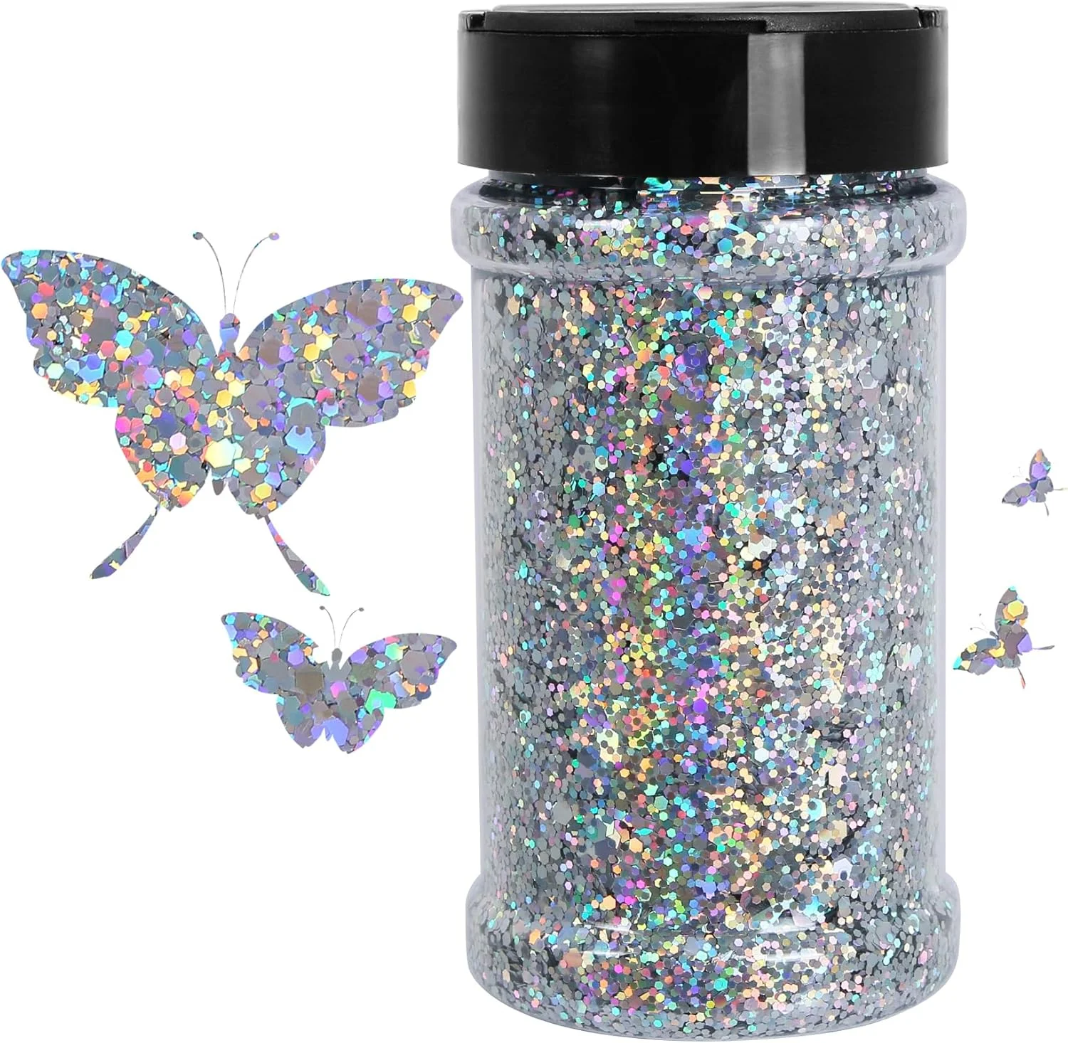 اکلیل درشت هولوگرافیک نقره ای، 200 گرم، اکلیل هنری برای رزین، ناخن، لیوان، اسلایم، لوازم آرایشی و تزئینات جشن - اکلیل نقره ای لیزری فله ای اکلیل درشت هولوگرافیک نقره ای، 200 گرم، اکلیل هنری برای رزین، ناخن، لیوان، اسلایم، لوازم آرایشی و تزئینات جشن - اکلیل نقره ای لیزری فله ای