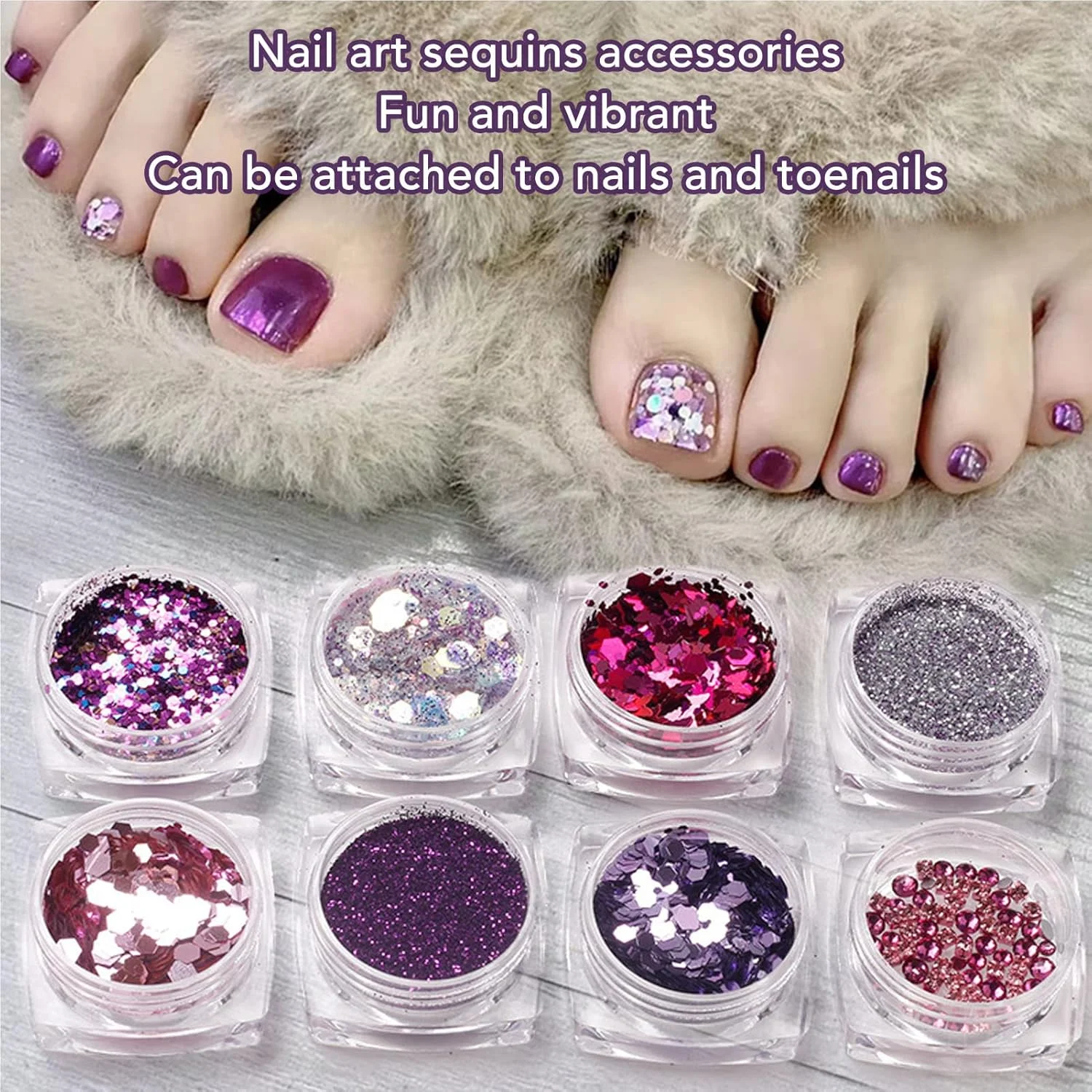 پولک های اکلیلی طراحی ناخن، 8 عدد پولک ناخن نامنظم براق فوق العاده نازک مخلوط برای تزئین طراحی ناخن